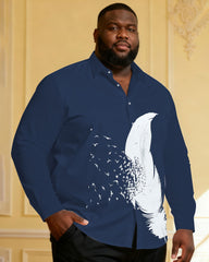 Men's Plus Size Slim Business Slim Stretch Long Sleeve Shirt