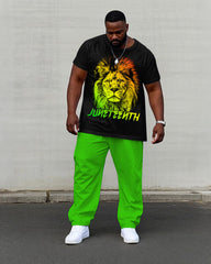 Big & Tall Men' June Festival Since 1865: My Real Independence Day Poster And Art Print Short Sleeve T-Shirt Trouser Set