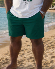 Big & Tall Men's Hawaiian Vacation Chest Large Printed Pattern Vest Shorts Set