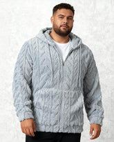 Big & Tall Men's Solid Color Mao Mao Twisted Hooded Jacket S-2XL