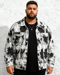 Big & Tall Men's Embroidered Denim Jacket Coat M-4XL