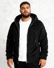 Big & Tall Men's Solid Color Mao Mao Twisted Hooded Jacket S-2XL