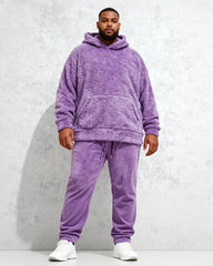 Big & Tall Men's Coral Fleece Hooded Sweater Pants Suit S-2XL