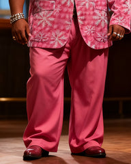 Big & Tall Men's Christmas Pink Snowflake Print Suit