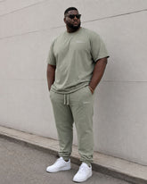 Big & Tall Men's Daily Leisure Simple Travel Hiking Chest Small Label Printed Short Sleeve T-shirt Sports Pants Set