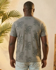 Big & Tall Men's Summer Gray Tiger All-Over Print Short-Sleeve T-Shirt