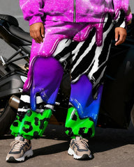 Women's Plus Size Rose Graffiti Abstract Print Cardigan Hoodie Set