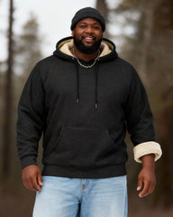 Big & Tall Men's Solid Color Velvet Thickened Hoodie S-3XL
