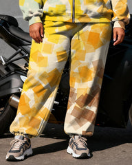 Women's Plus Size Graffiti Love Gradient Block Print Cardigan Hoodie Set