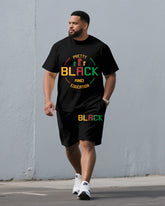 Memorial Black Free Short Sleeve T-Shirt Shorts Men's Set