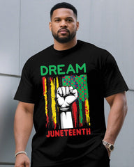Freedom, Equality Memorial Ancestors June Festival Short-sleeved T-shirt Shorts Men's Loose Plus Size Set