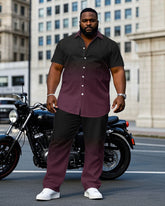 Big & Tall Men's Gradient Short Sleeve Shirt Pants Set