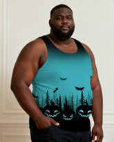 Men's Plus Size Halloween Witch's Evening Print Stretch Vest