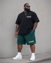 Big & Tall Men's Respect Slogan Print Short Sleeve T-Shirt Shorts Set