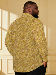 Men's Large Size Glitter Granular Sequin Long Sleeve Lapel Shirt