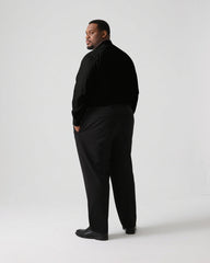Men's Plus Size Casual Simple Black & White Color Contrast Simple Long Sleeve Shirt Trousers Business Casual Suit