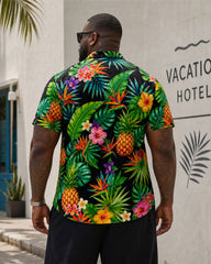 Big & Tall Men's Hawaiian Tropical Floral-Print Short-Sleeve Button-Up Shirt