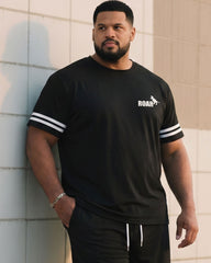 Big & Tall Men's Signature Striped Sport Style T-Shirt Shorts Set