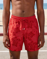Big & Tall Men's Red Summer Vacation Casual Swimming Fitness Swimming Trunks/Shorts