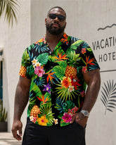 Big & Tall Men's Hawaiian Tropical Floral-Print Short-Sleeve Button-Up Shirt