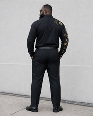 Big & Tall Men's Features Positioning Printed Long Sleeve Shirt Pants Set