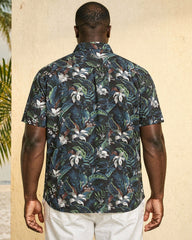Big & Tall Men's Hawaii Vacation Date Gift Full Printed Cardigan Short Sleeve Shirt