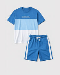 Big & Tall Men's Simple Casual Daily Travel Letter Printed Short-sleeved T-shirt Shorts Set
