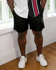 Men's Large Size Casual Simple Shirt Pants Set