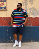 Big & Tall Men's Vacation Leisure Business Travel Daily Hawaii Dating POLO Shirt Short Sleeve Shorts Set