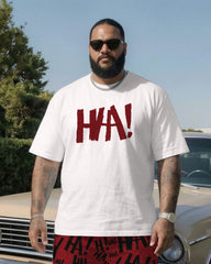 Big & Tall Men' High-end Letter Jacquard Simple Short Sleeve T-shirt Shorts Set