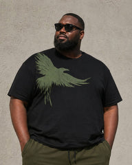 Big & Tall Men's Simple Eagle Silhouette Print Short-sleeved T-shirt Shorts Set