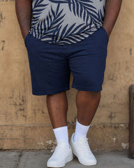 Big & Tall Men's Leaf Simple Printed Stitching Short Sleeve T-Shirt Shorts Set