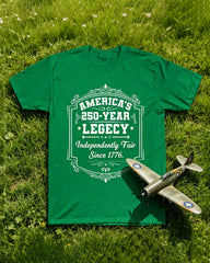 Big & Tall Men's 250 Anniversary Green Printed T-Shirt