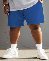 Big and Tall Men's Irregular Colorblock Tee and Shorts 2 Piece Set