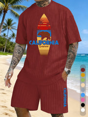 Surfboard Pattern Texture Three-dimensional Jacquard Large Size Casual Suit