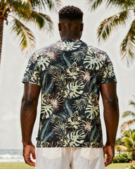 Big & Tall Men's Hawaiian Vacation Big Leaf Full Printed Short-Sleeved T-Shirt