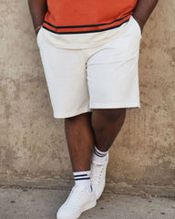 Big & Tall Men's Summer Vacation Hawaii Bright Orange... White Contrast POLO Shirt Short Sleeve Shorts Set