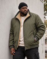 Plus-size Winter Fleece-lined, Thickened, Warm Jacket; Oversized Stand-collar Coat; Casual Men’s Wear.