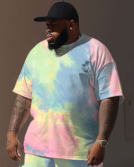 Casual Colorful Pad Dye Coconut Tree Print Men's Large Suit