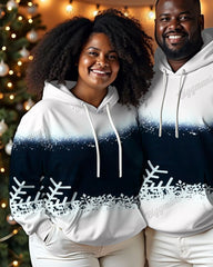 Simple Color Matching Gradient Geometric Couple Long Sleeve Hoodie