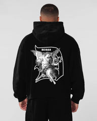 Printed Angel Front And Back Oversize Cotton Hoodie