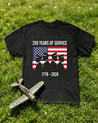Big & Tall Men's 250 Anniversary Of The Founding Of The United States Military Guardian Printed T-shirt