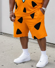 Fred Flintstone Tie Big Men Short-sleeved T-shirt & Shorts Set