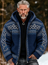 Men’s Viking Celtic Knot Hooded Zip Up Sweater Coat