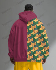 Men's Big & Tall Giyuu Haori Pattern Hoodie and Pants Set