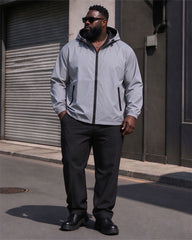 Large Size Men's Reflective Clothes Hooded Windproof Bright Silver Jacket Spring And Autumn Casual Jacket/Reflective Riding Jacket/Halloween Night Reflective Jacket