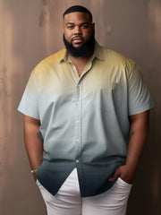 Men's Plus Size Casual Gradient Simple Style Short Sleeve Shirt
