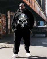 Men's Big & Tall 2-Piece Sweatsuit Graffiti Skull Hoodie & Pants Set
