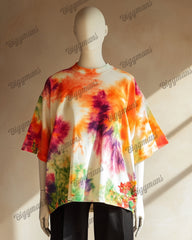 Tie-dye Print Oversized Women's Plus Size Short-sleeved T-shirt