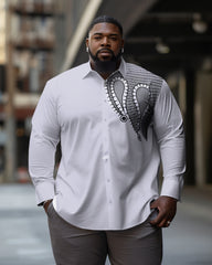 Big and Tall Men's Africa Style Button Down Long Sleeve Shirt